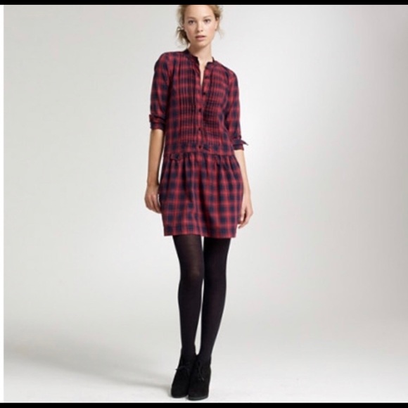 J Crew Factory Plaid Flannel Dress, Size 0 - Picture 2 of 8